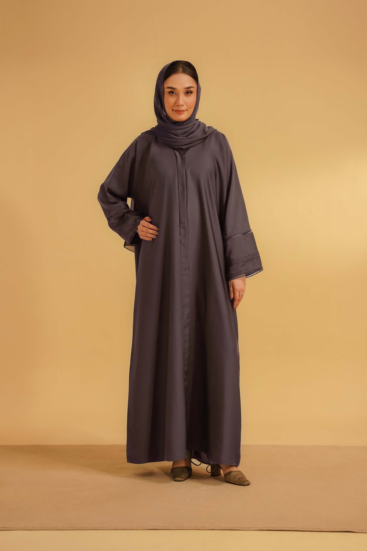 Basic Pleat Abaya | Lavender