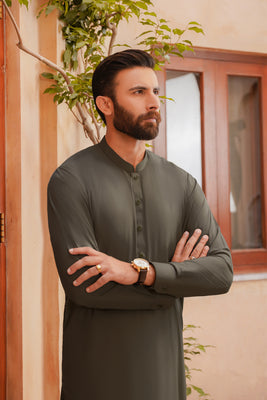 SHALWAR KAMEEZ FOR MEN | MOSS GREEN