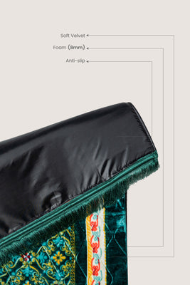 Prayer Mat Graceful Hues | Green | Cushioned