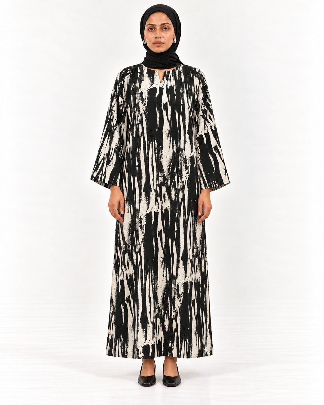 Monochrome Brush Dress