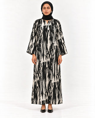 Monochrome Brush Dress