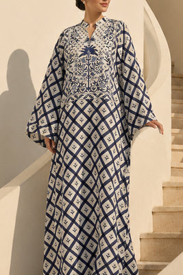 Indigo Lattice Kaftan