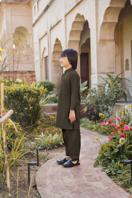 SHALWAR KAMEEZ FOR KIDS | MOSS GREEN