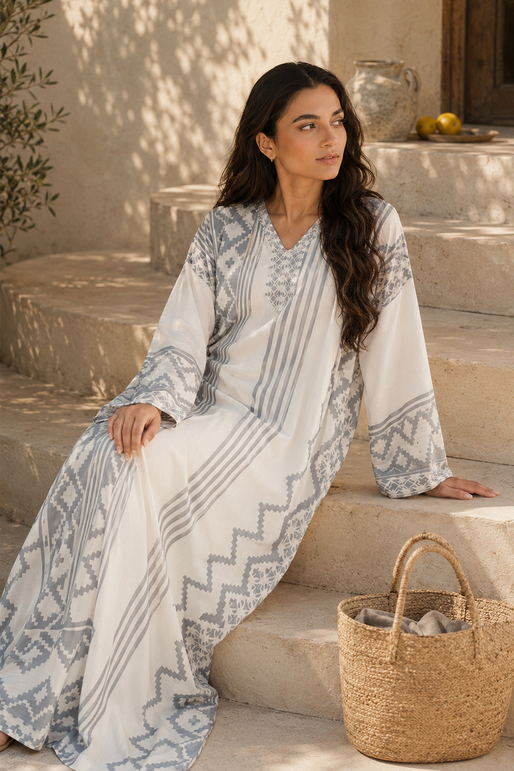 Mono Trellis Kaftan
