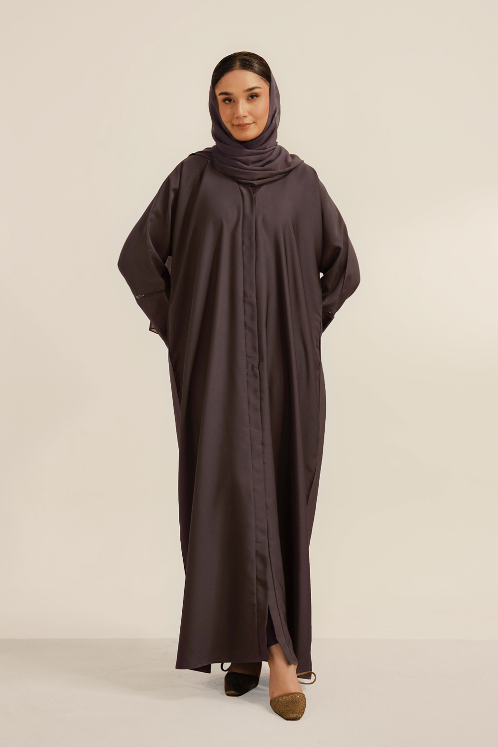 Basic Pleat Abaya Set | Lavender