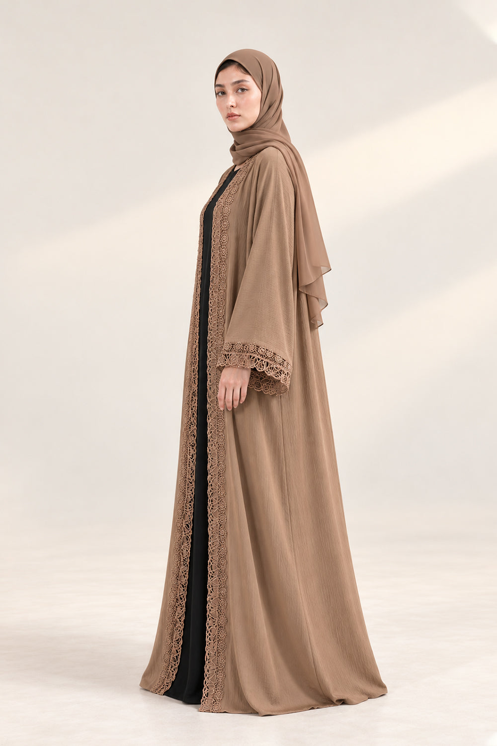 The Caramel Crochet Abaya