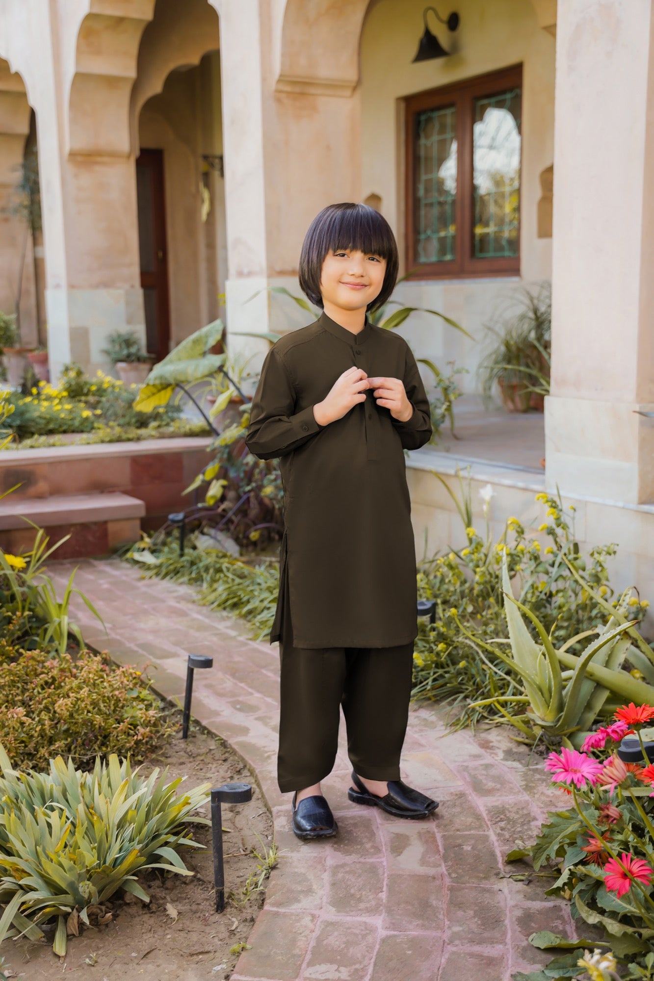 SHALWAR KAMEEZ FOR KIDS | MOSS GREEN