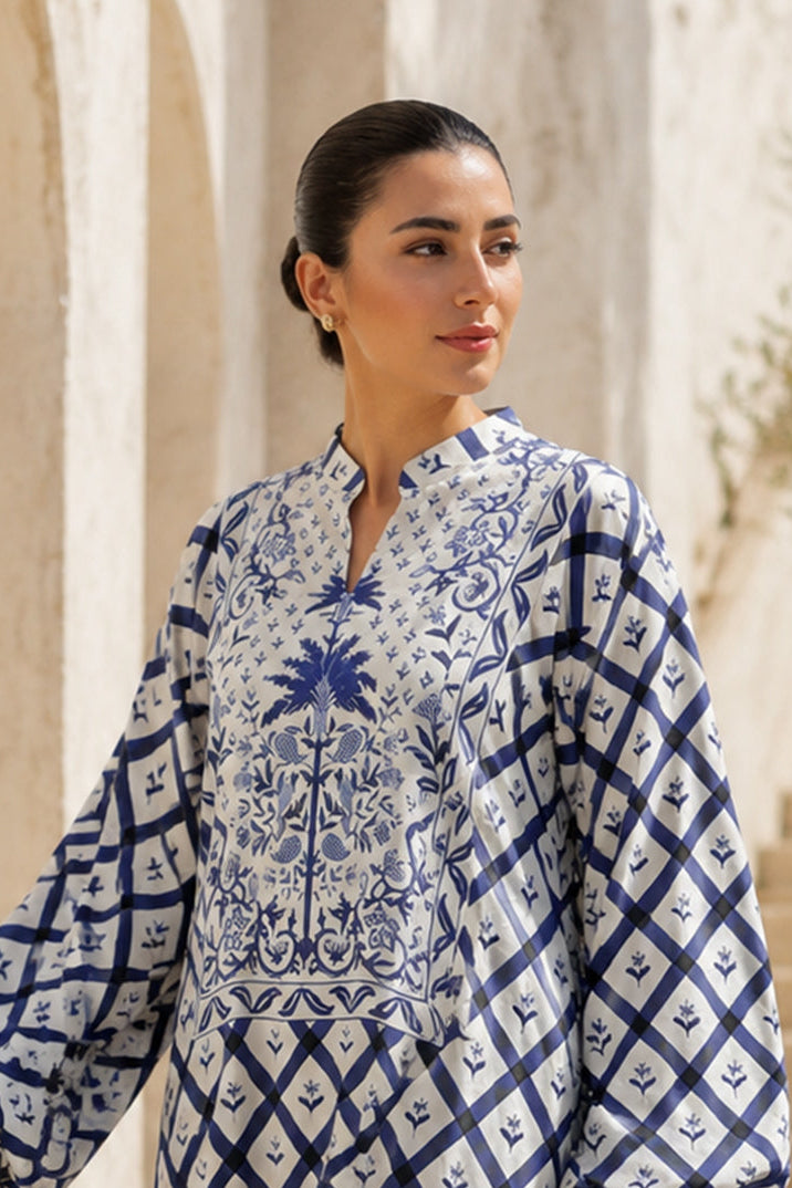Indigo Lattice Kaftan