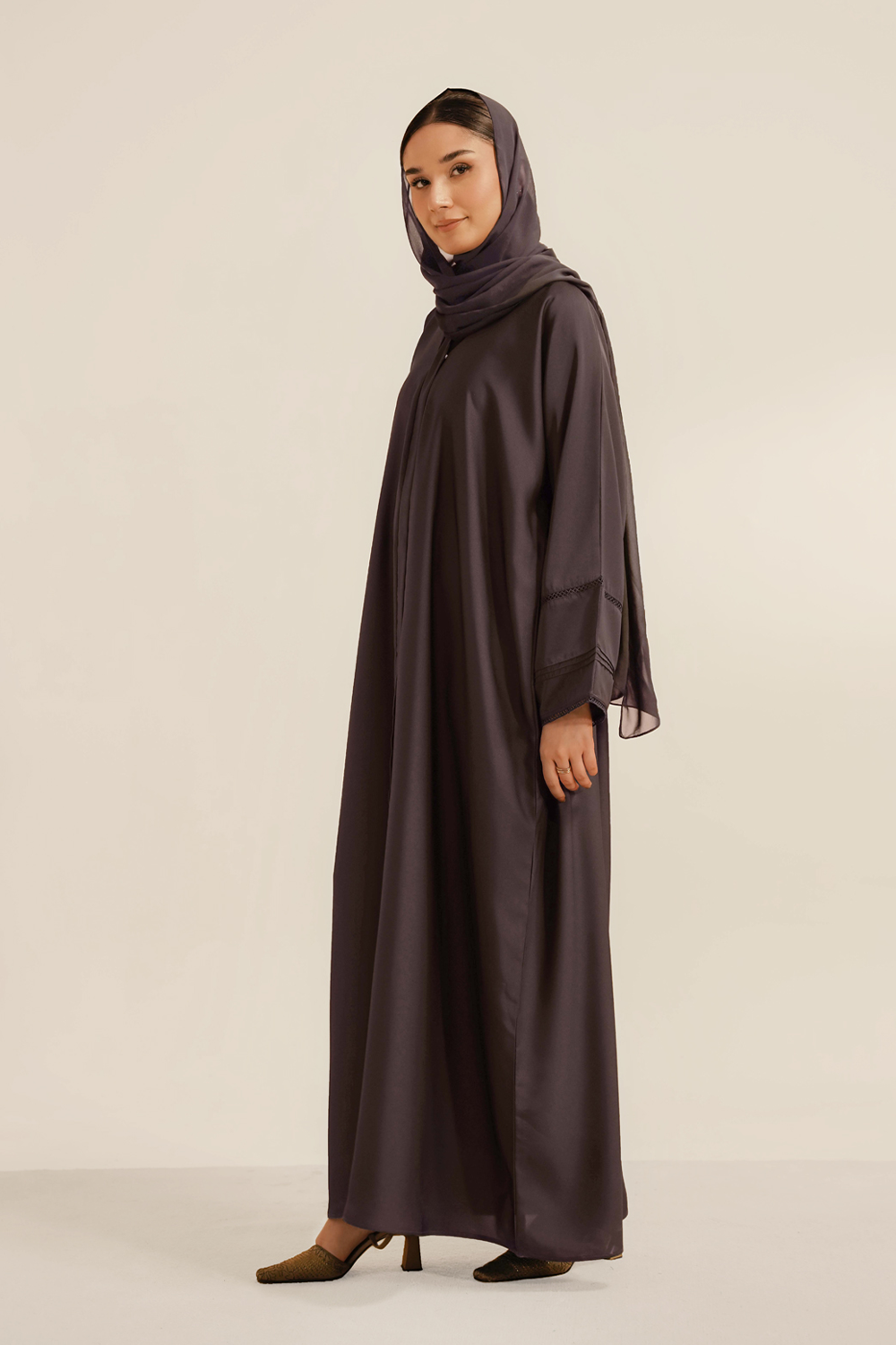 Basic Pleat Abaya Set | Lavender