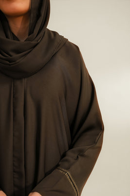 Basic Diamante Abaya | Brown