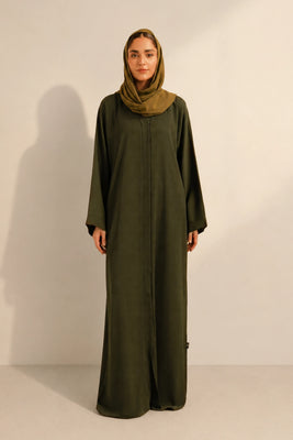Textured Abaya Set | Olive