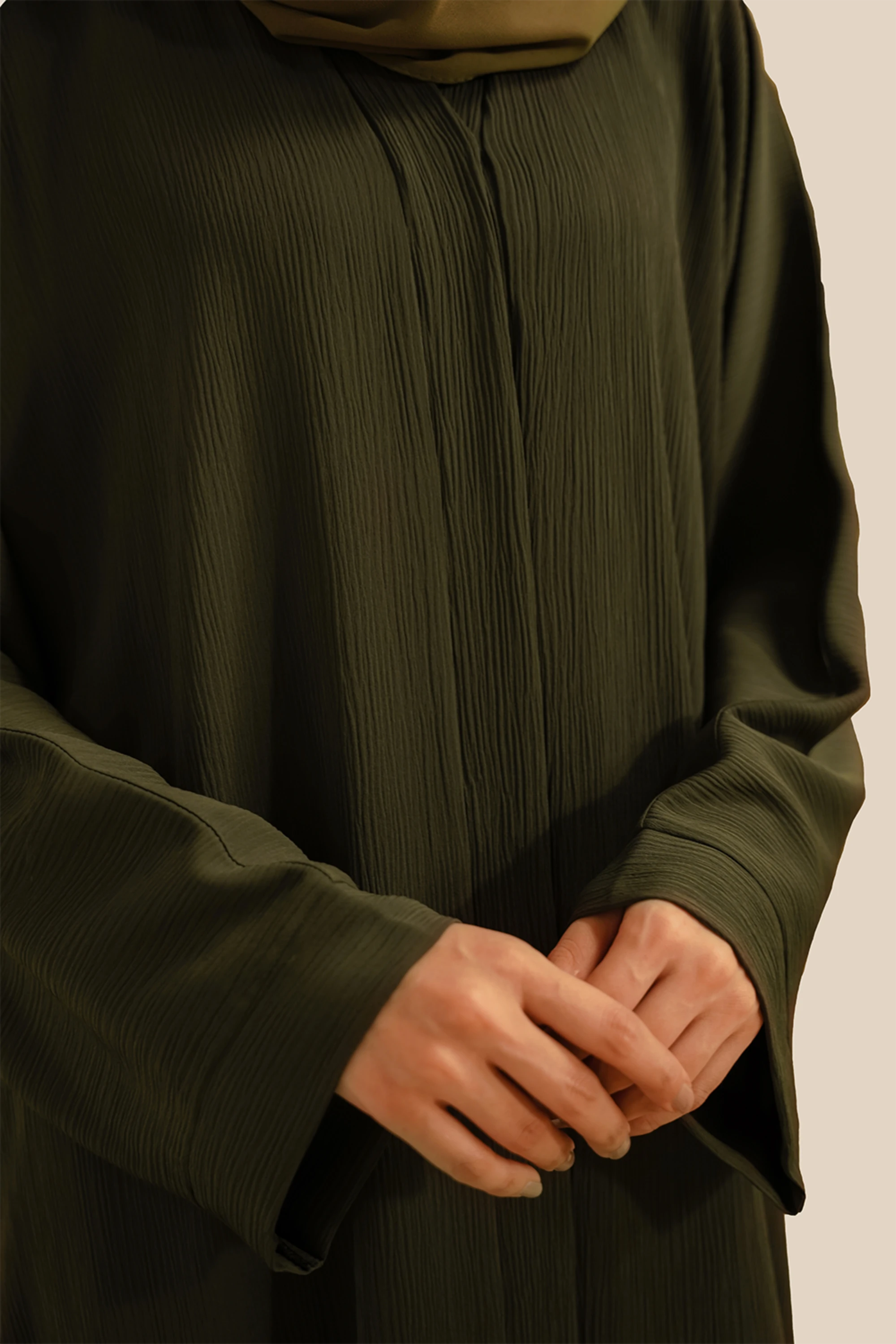 Textured Abaya Set | Olive