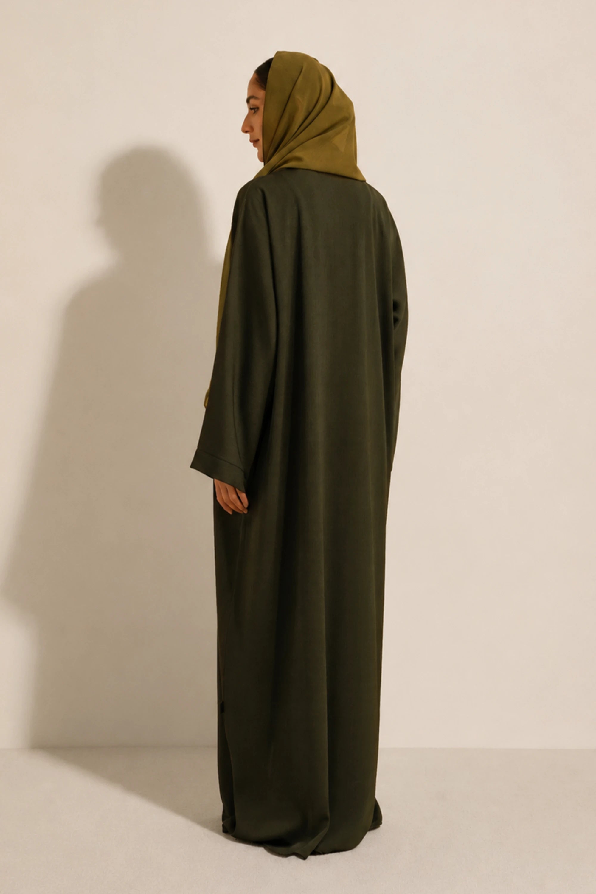 Textured Abaya Set | Olive