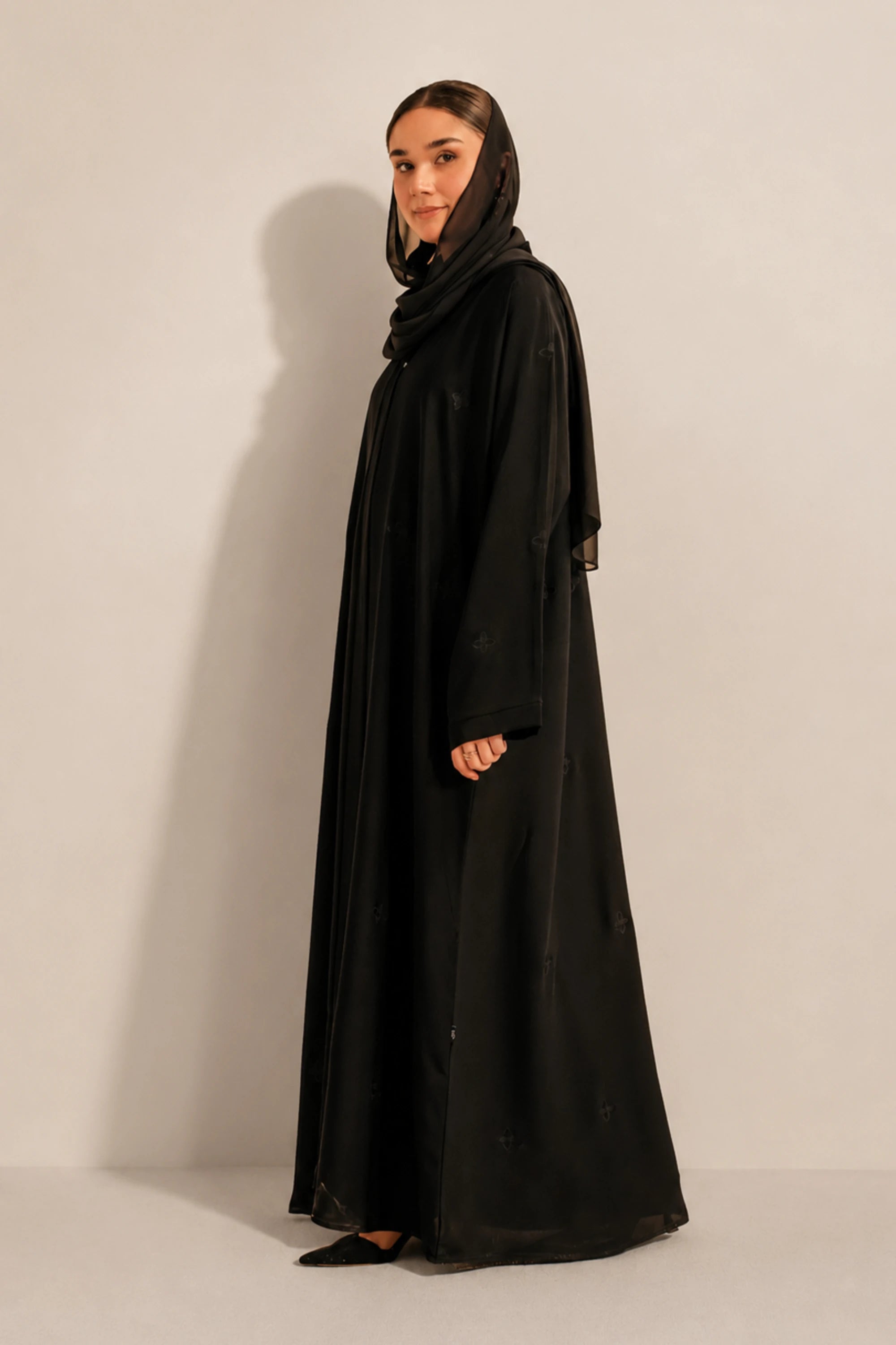 Embroidered Abaya Set | Black