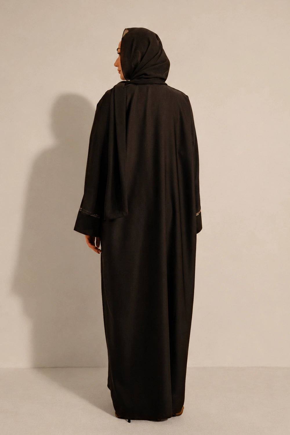 Basic Diamante Abaya Set | Brown