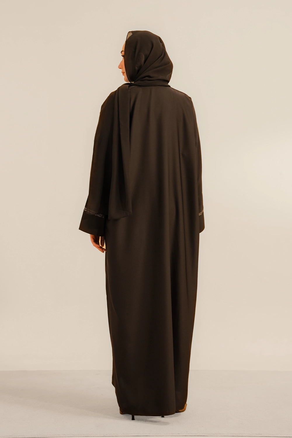 Basic Diamante Abaya Set | Brown