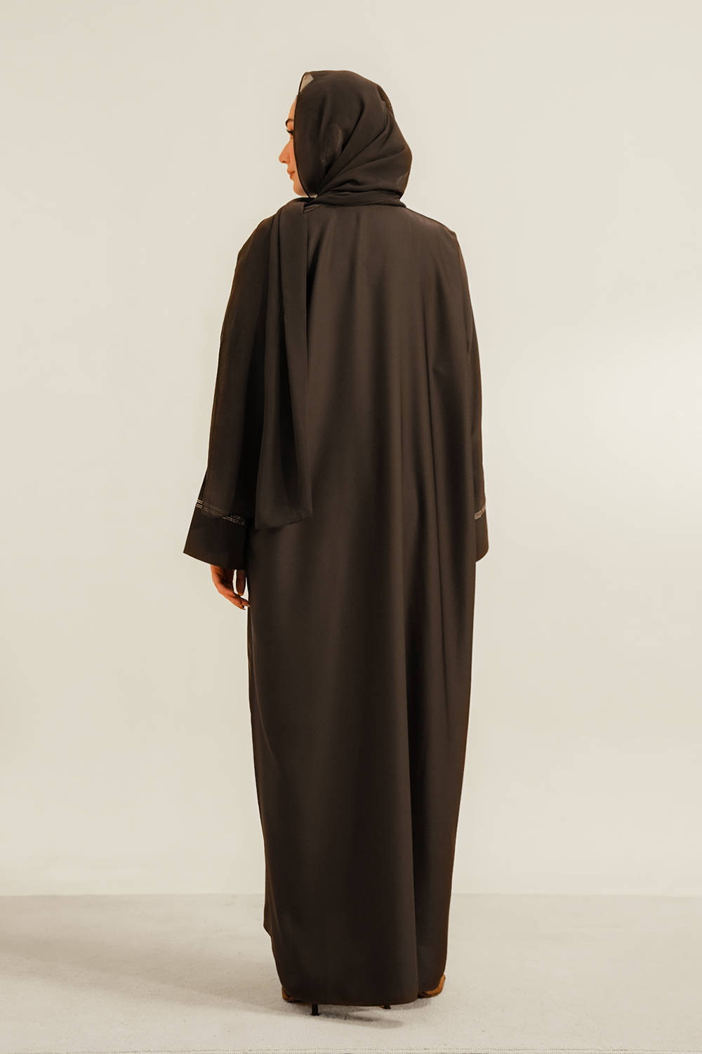 Basic Diamante Abaya | Brown