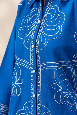 Bellina — Cobalt Embroidered Co-ord Set