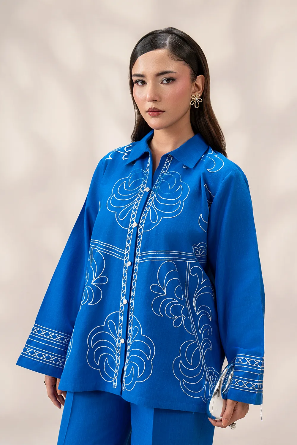 Bellina — Cobalt Embroidered Co-ord Set