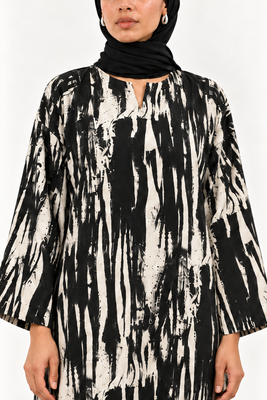 Monochrome Brush Dress