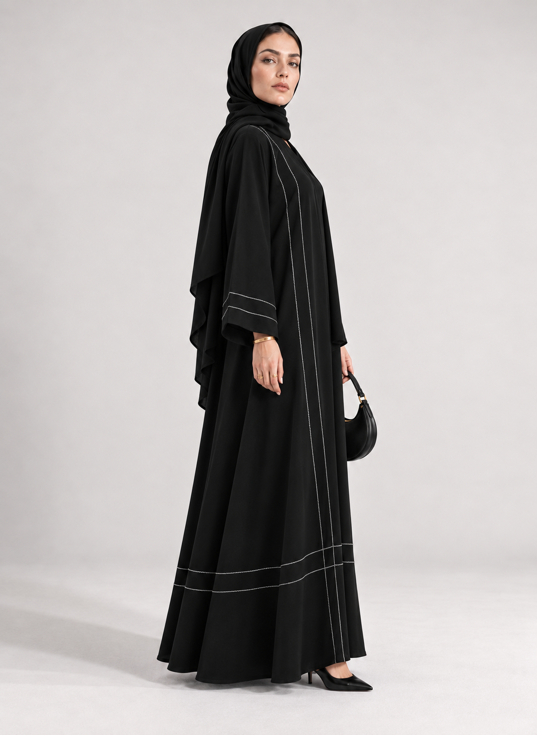 The Contrast Stitch Abaya