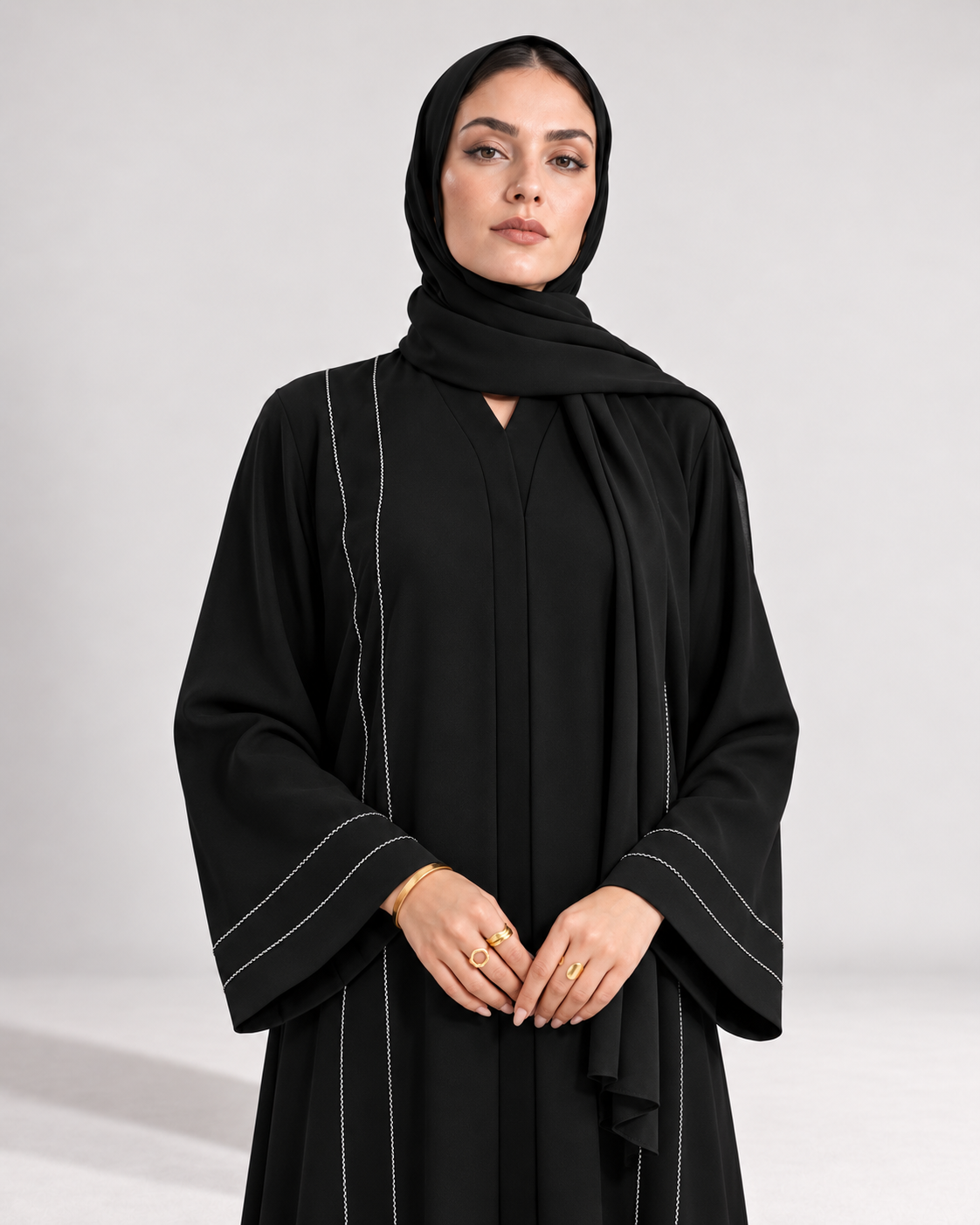The Contrast Stitch Abaya