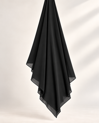 BLACK CHIFFON SCARF