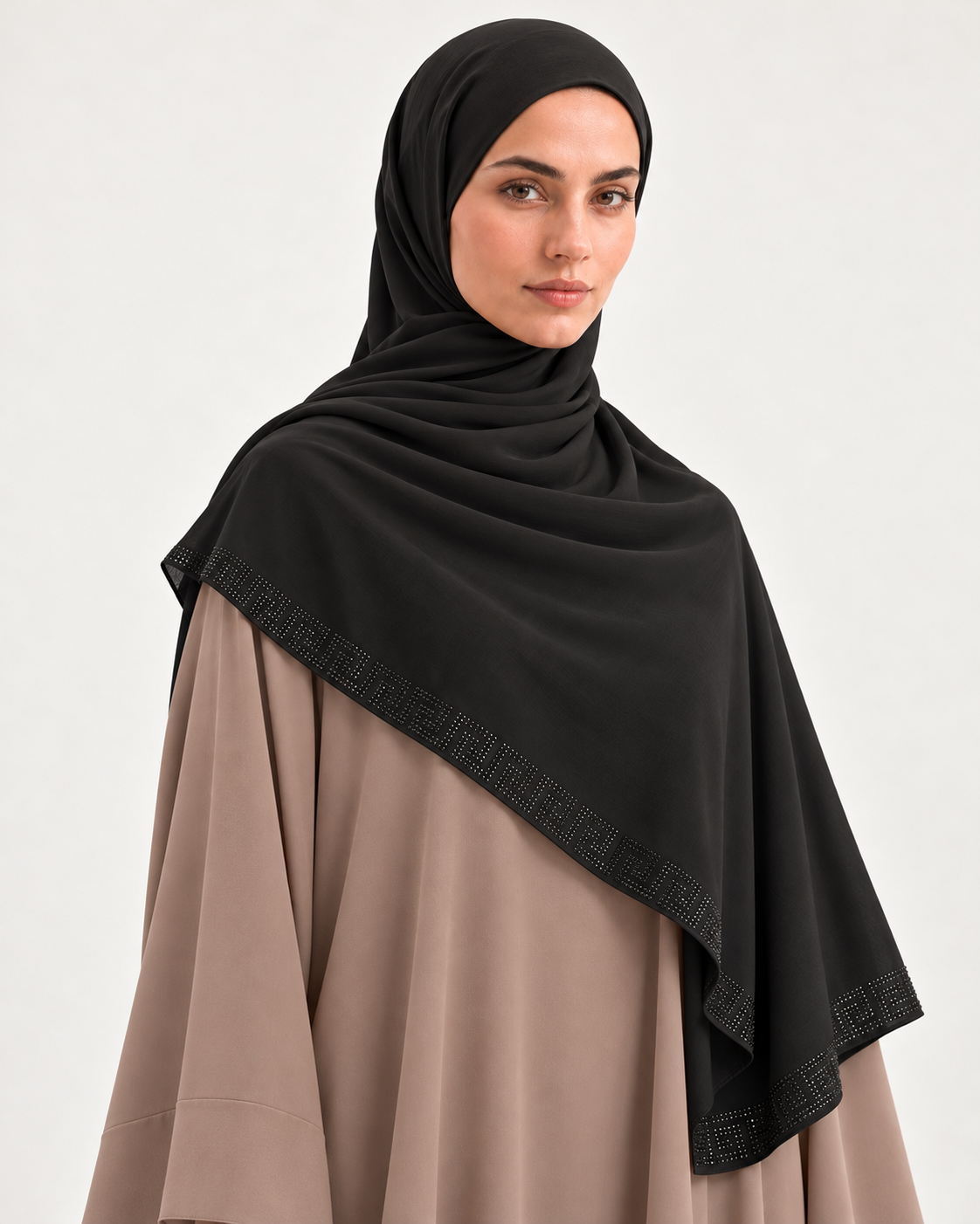BLACK EMBELLISHED SHAWL
