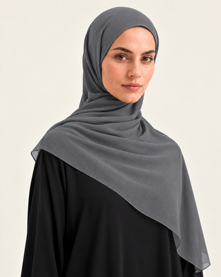 GREY CRINKLE SCARF
