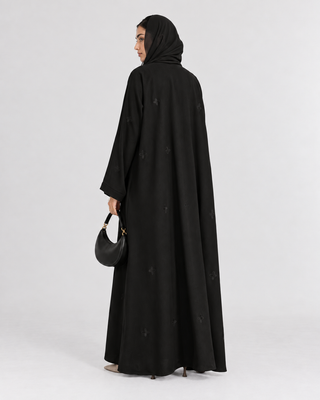 The Black Petal Abaya