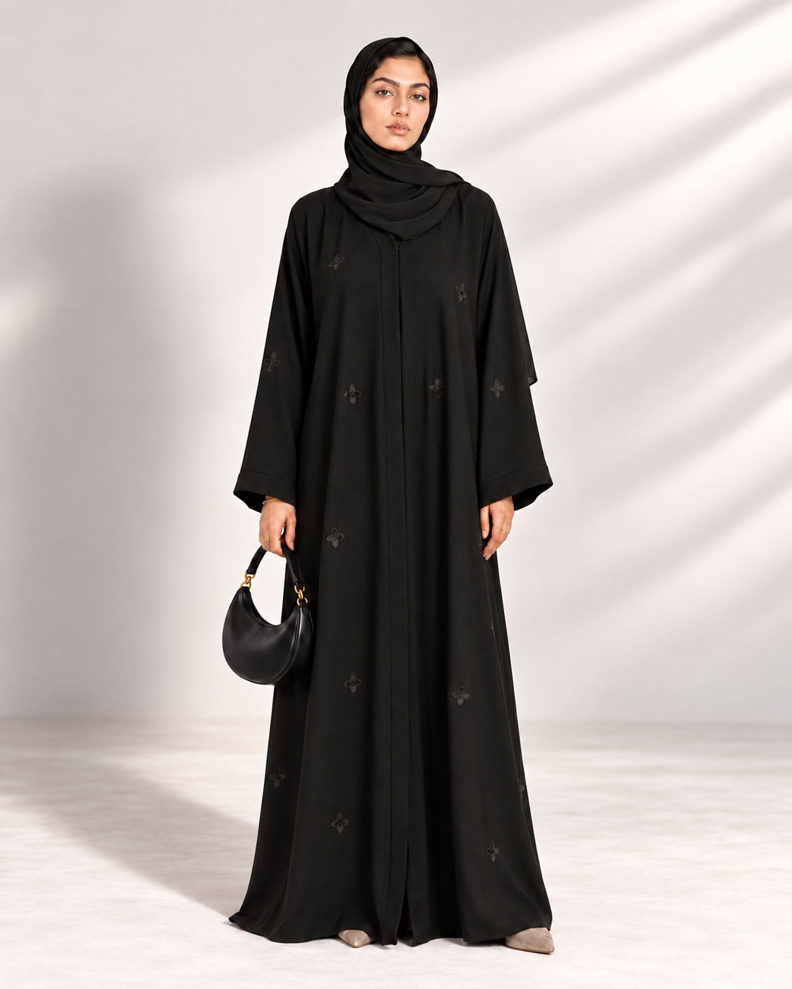 The Black Petal Abaya