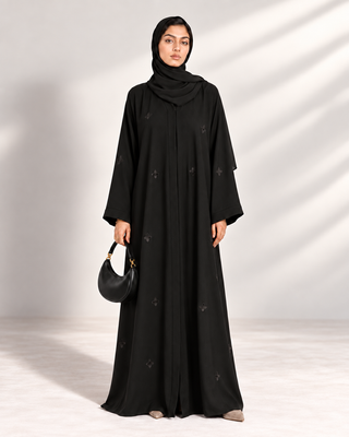 The Black Petal Abaya