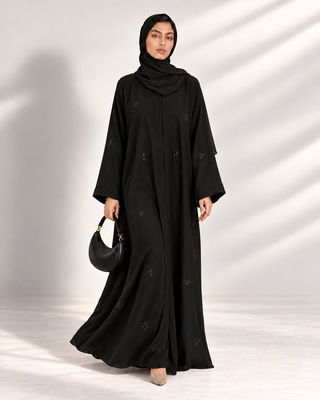 The Black Petal Abaya