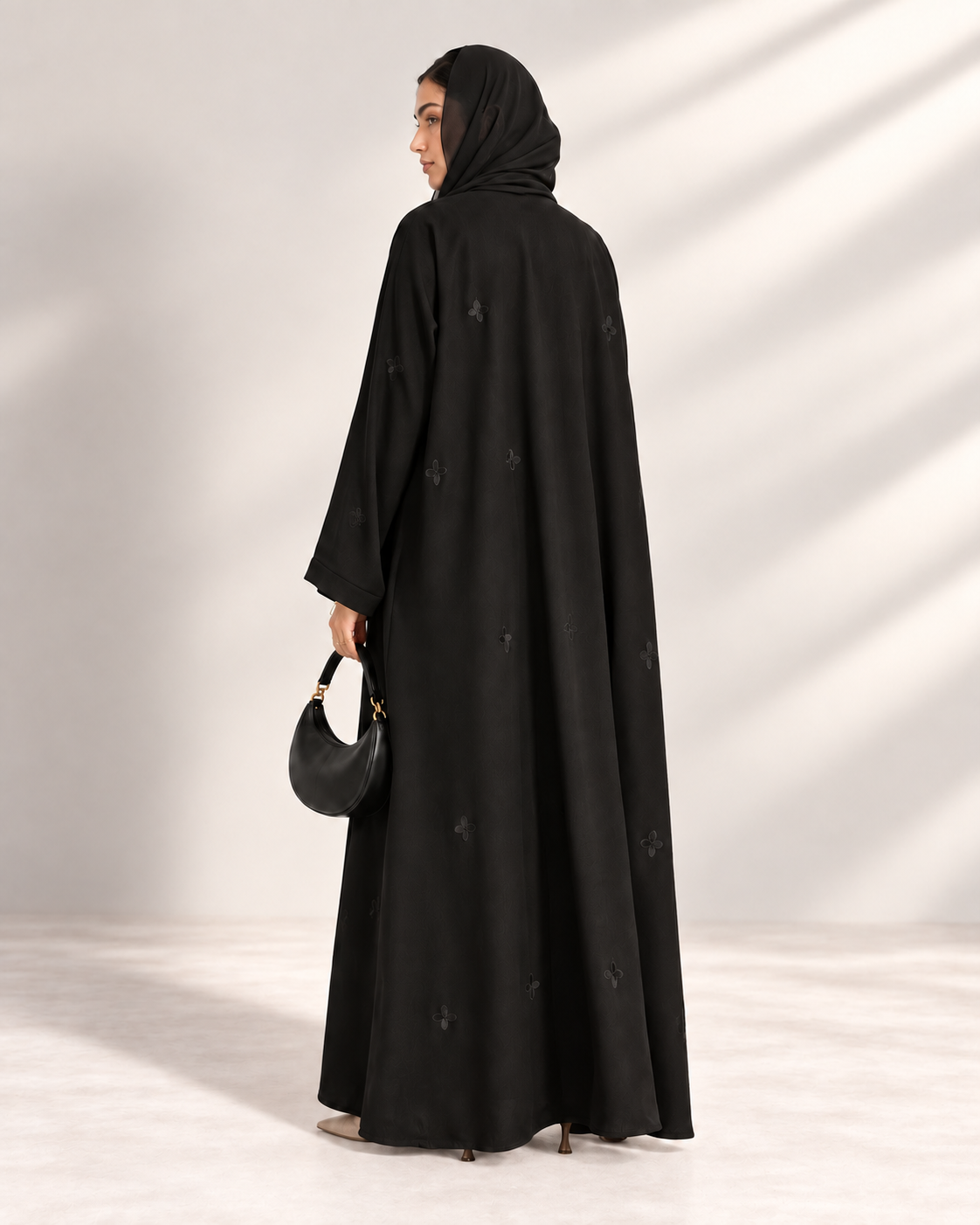 The Black Petal Abaya