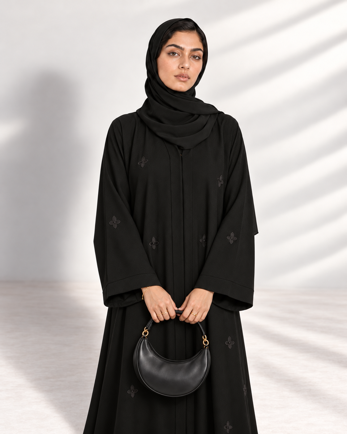 The Black Petal Abaya