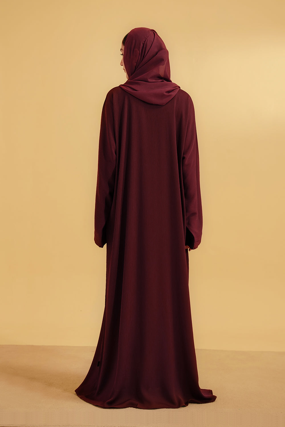 Textured Abaya | Maroon