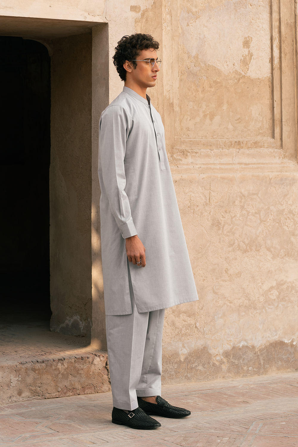 Grey Cotton | Shalwar Kameez