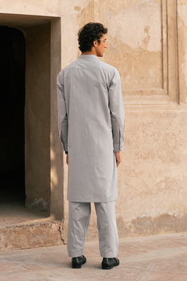Grey Cotton | Shalwar Kameez