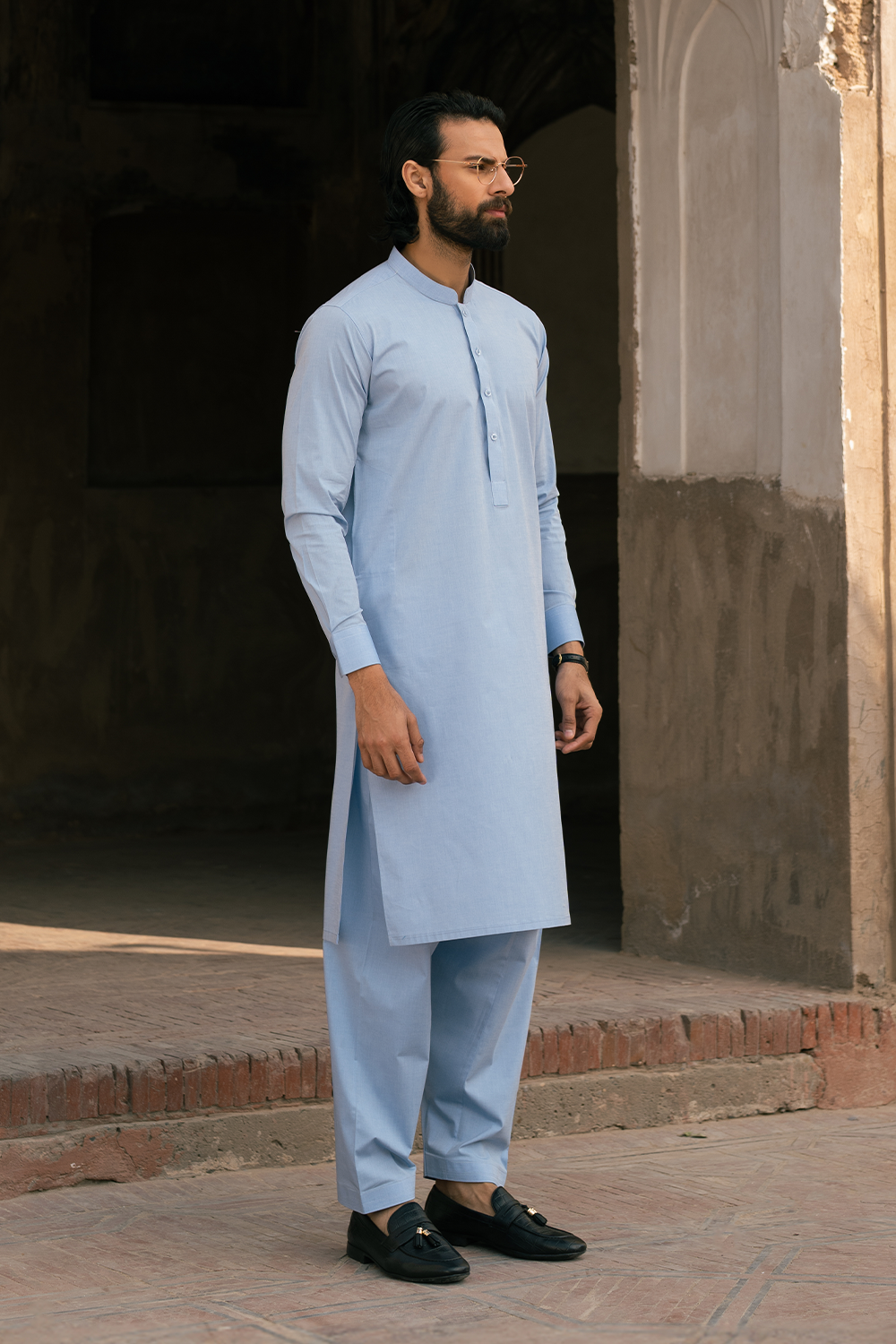 Light-Blue Cotton | Shalwar Kameez