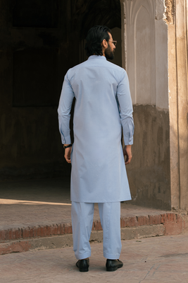 Light-Blue Cotton | Shalwar Kameez