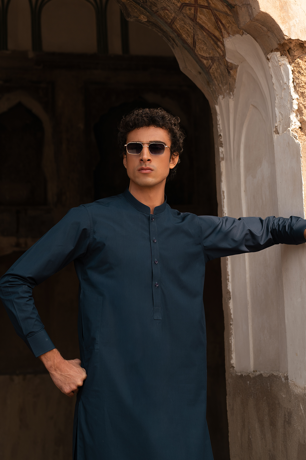 Navy Cotton | Shalwar Kameez