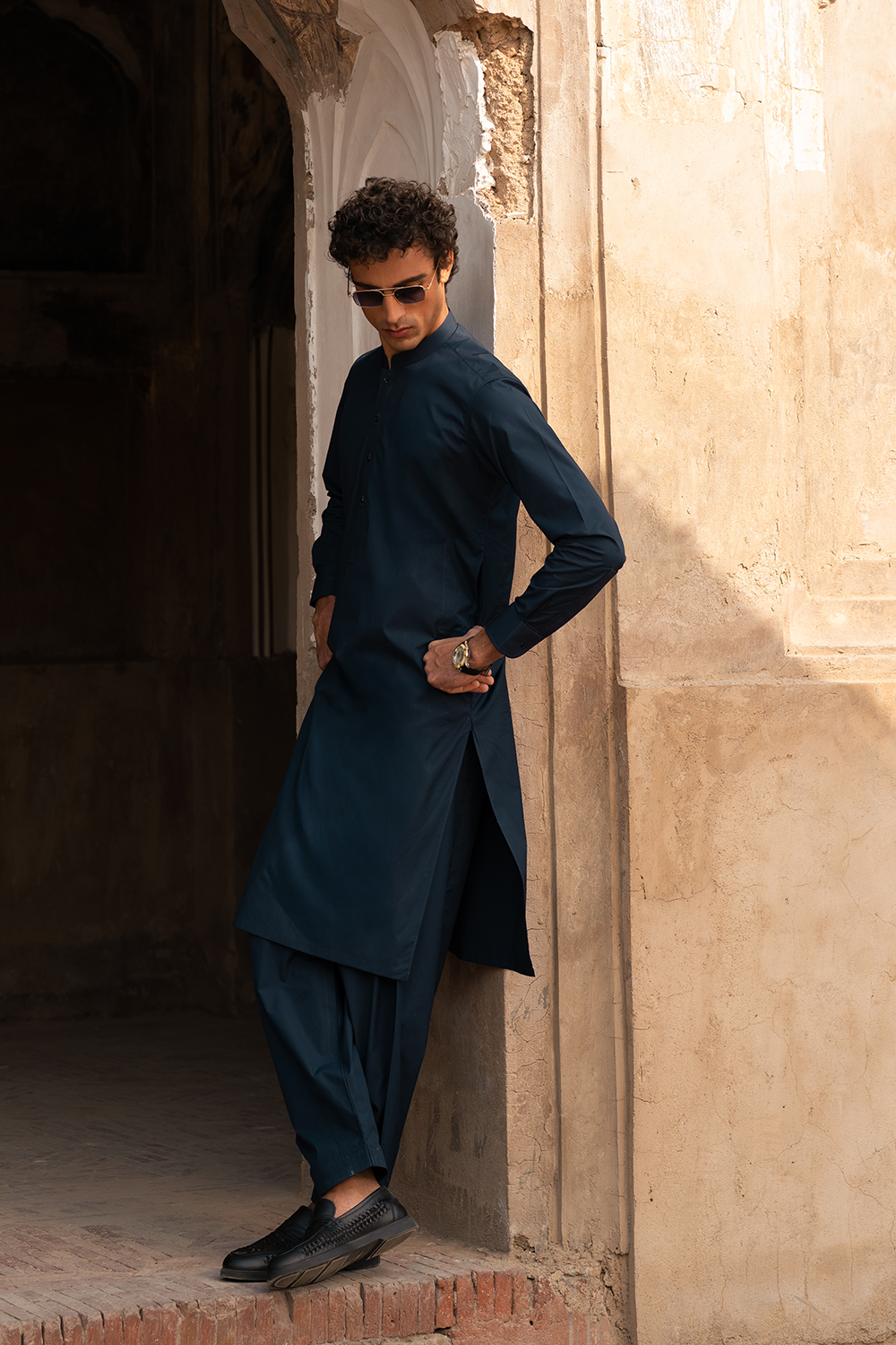 Navy Cotton | Shalwar Kameez