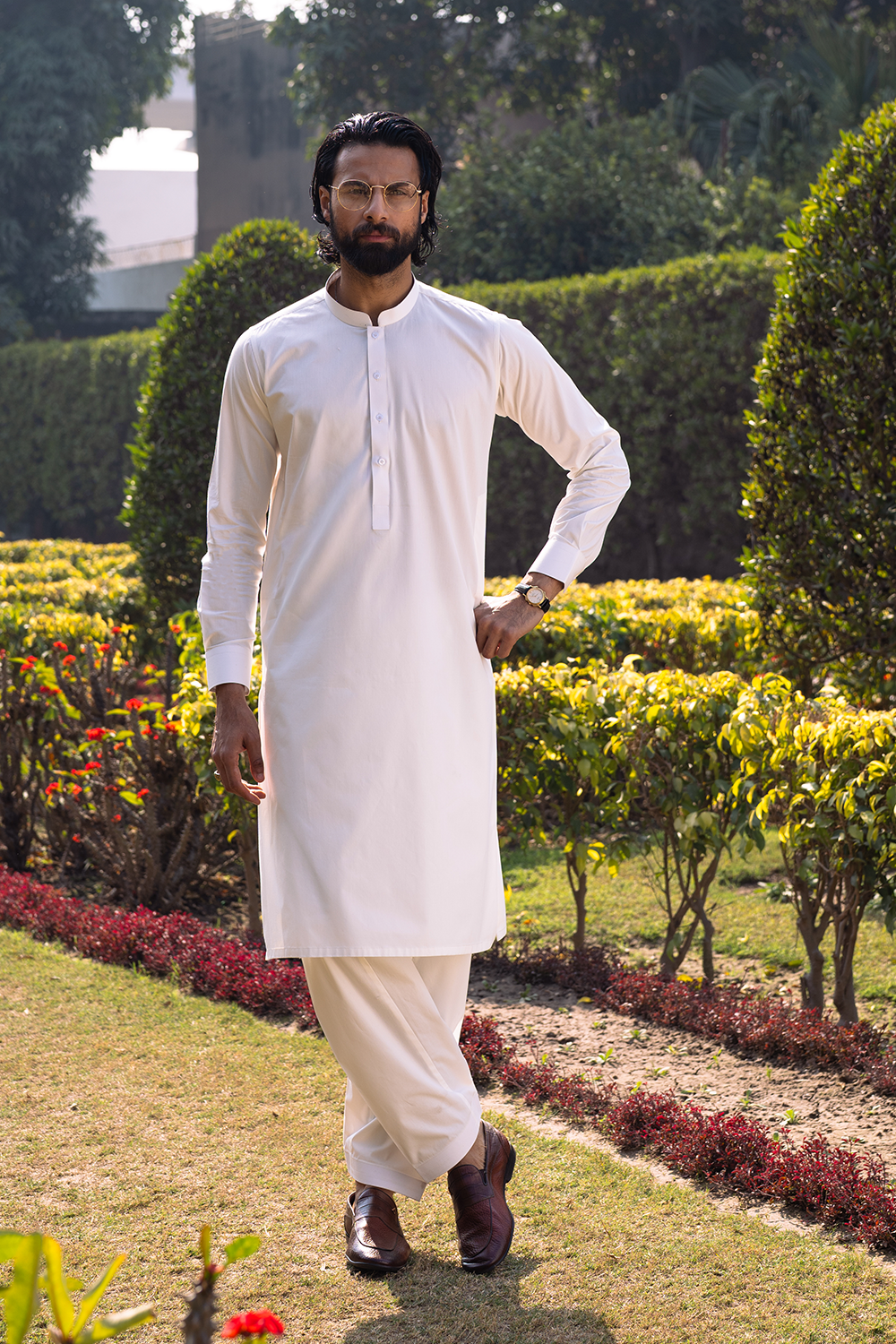 Off-White Cotton | Shalwar Kameez
