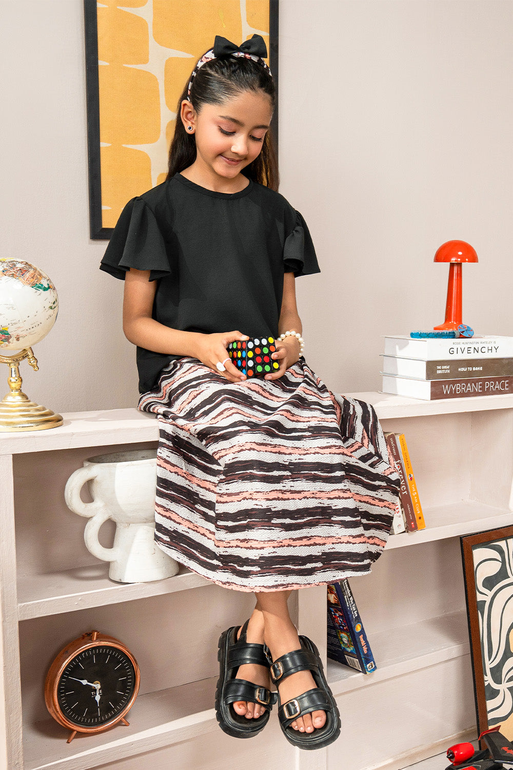 Girls - Stroke Skirt Set | Black