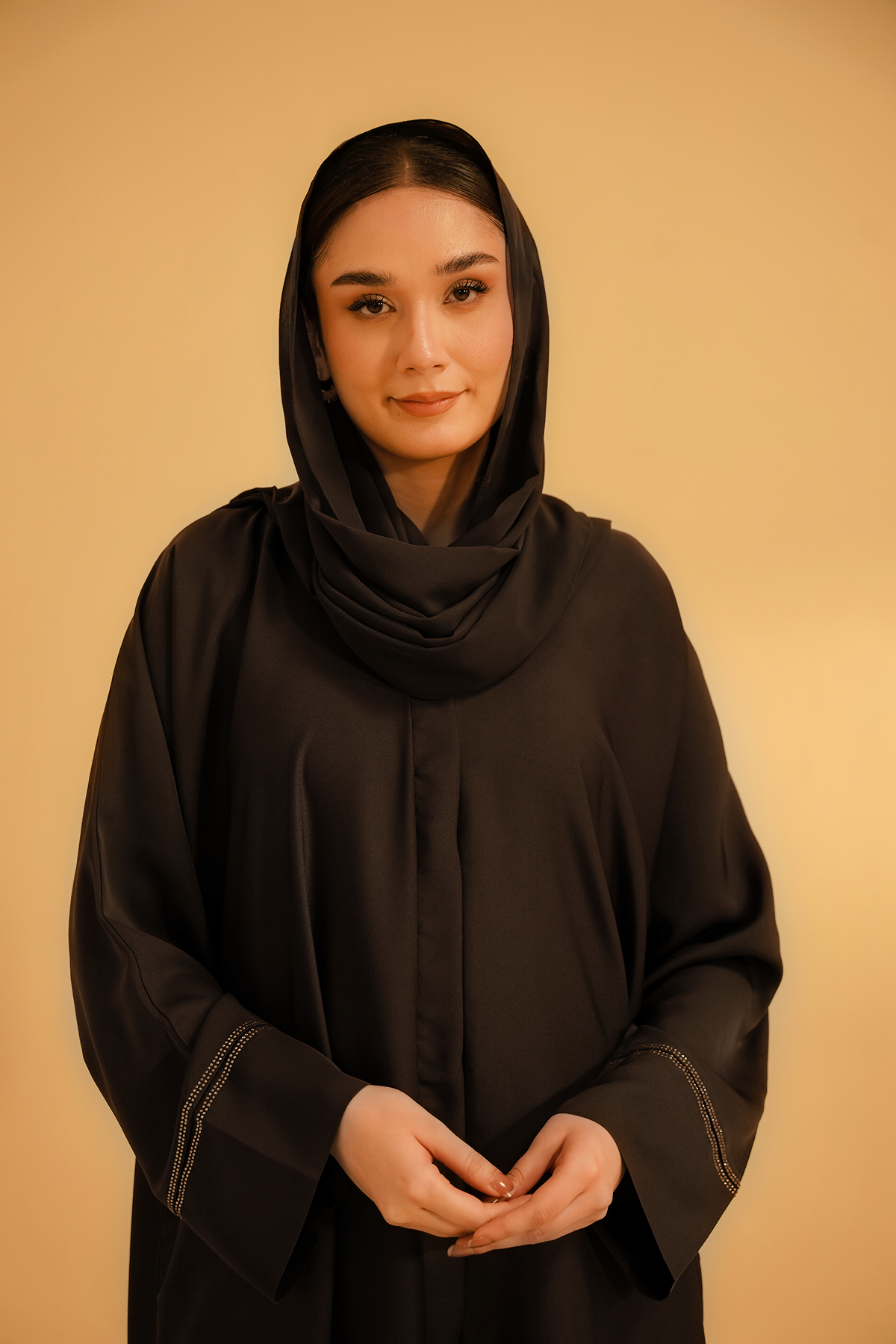 Basic Diamante Abaya | Brown