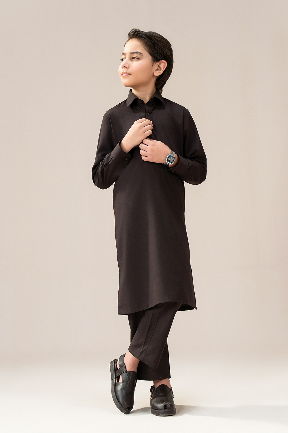 Chocolate Brown | Kids-Kameez Trouser