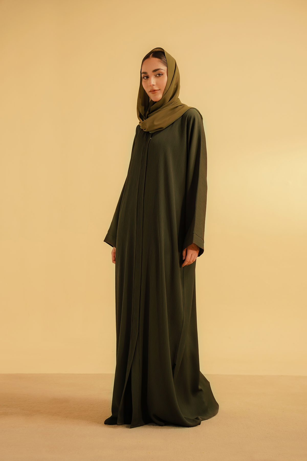 Textured Abaya | Olive