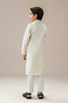 Off-White Chikankari | Kids-Kurta Trouser