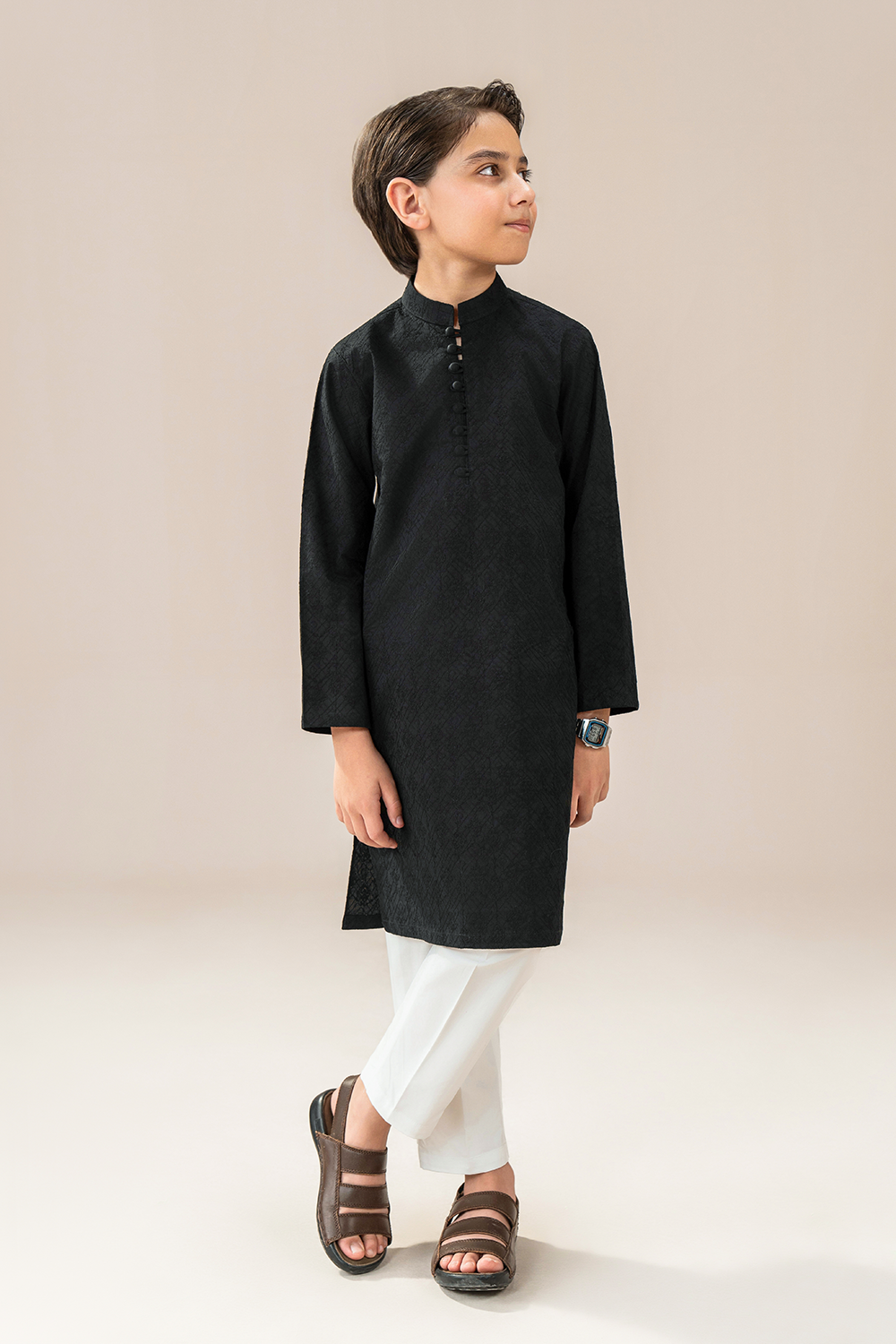 Black Chikankari | Kids-Kurta Trouser
