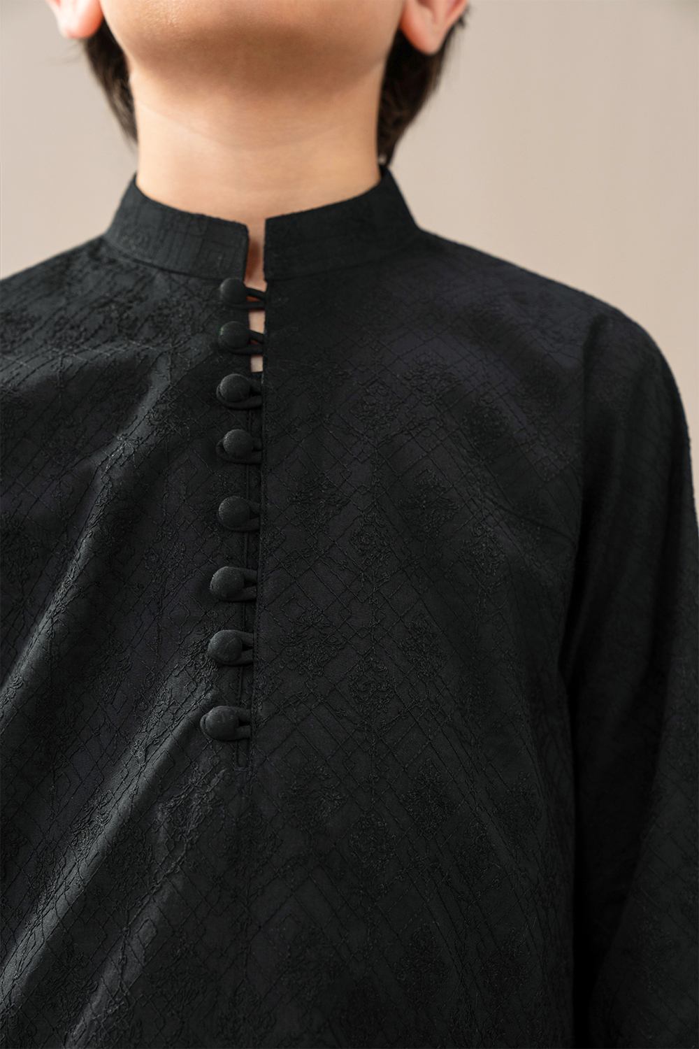 Black Chikankari | Kids-Kurta Trouser